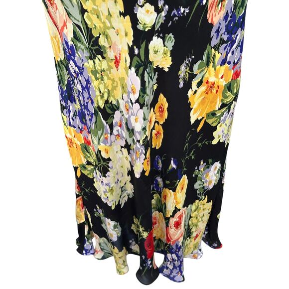 Vintage Y2K Ellen Tracy Silk Floral Maxi Skirt Size 2 Whimsygoth Cottage fairy - Picture 6 of 12